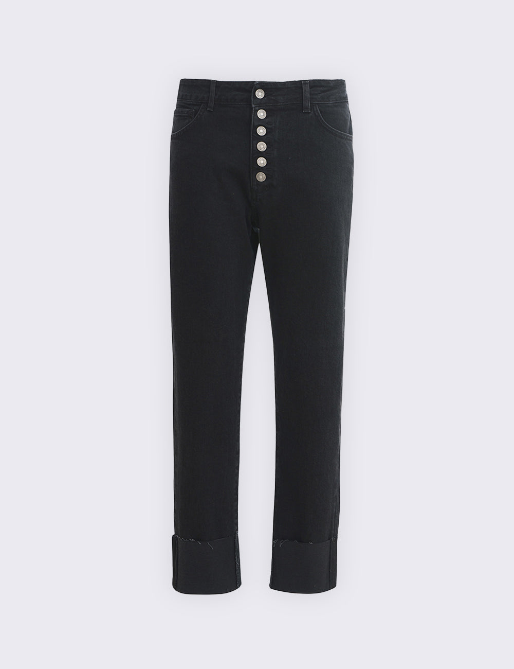 Calças de jeans sólidos com aspecto no fundo